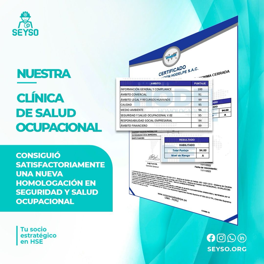 SEYSO Homologación en Seguridad y Salud Ocupacional